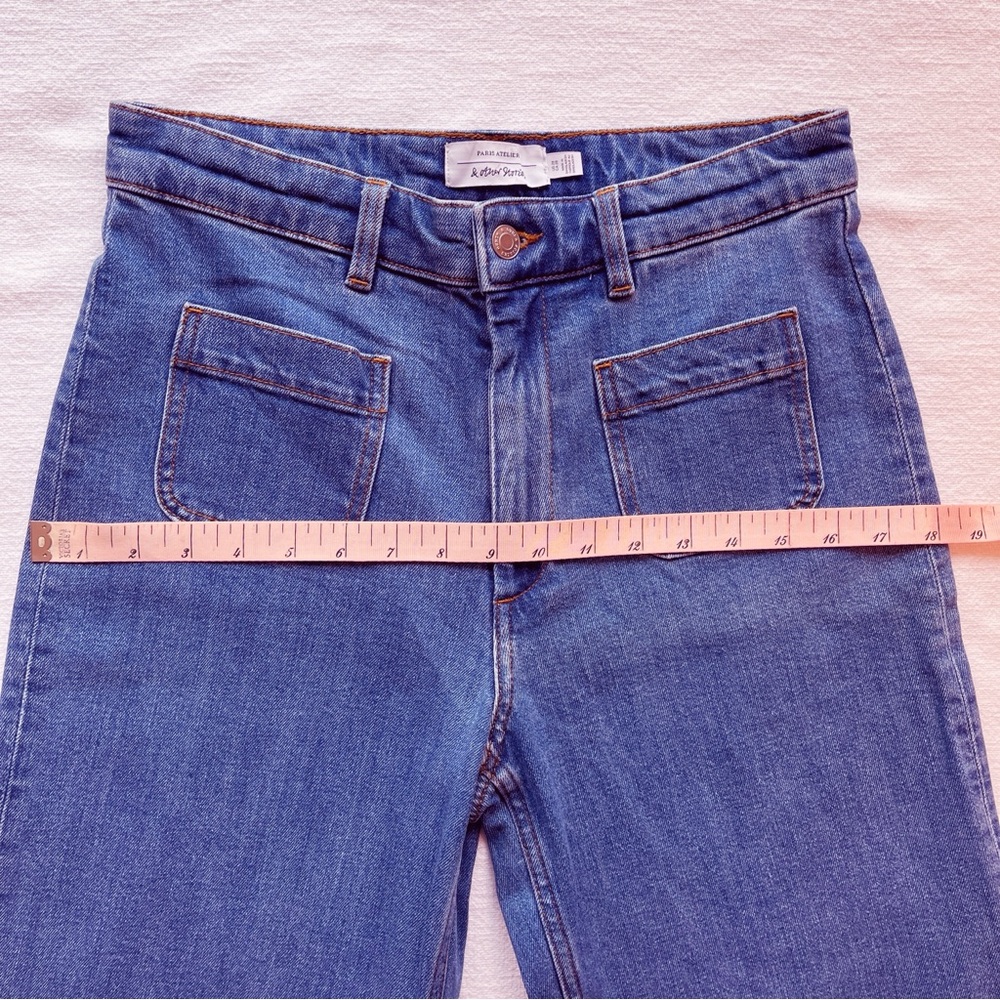 & Other Stories Flare Jeans, Size 28, Deep Blue, High Waist, High Rise, Like New - Picture 6 of 16